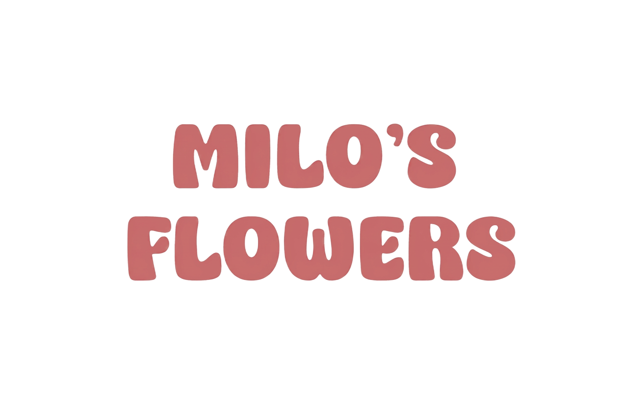 Milo's Flowers wordmark variation