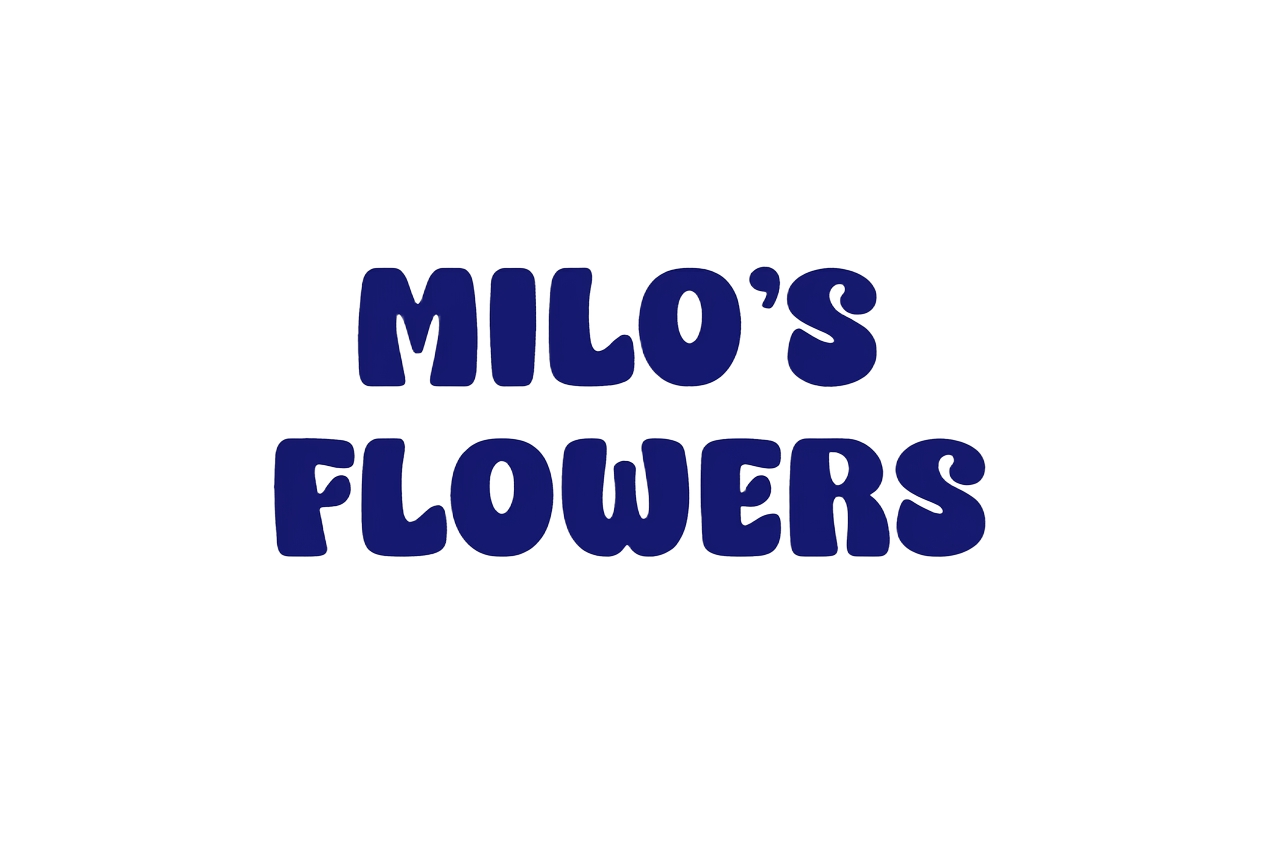 Milo's Flowers wordmark variation