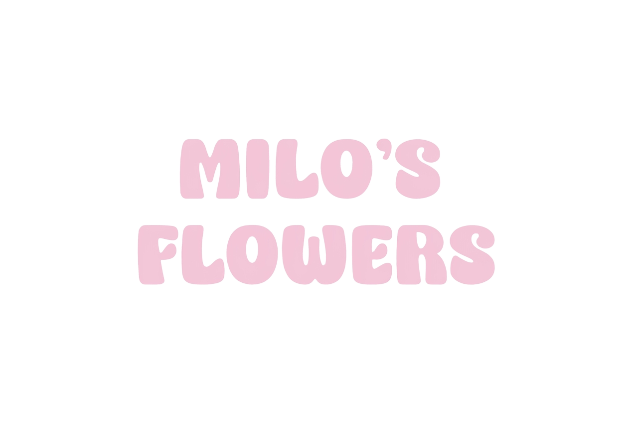 Milo's Flowers wordmark variation