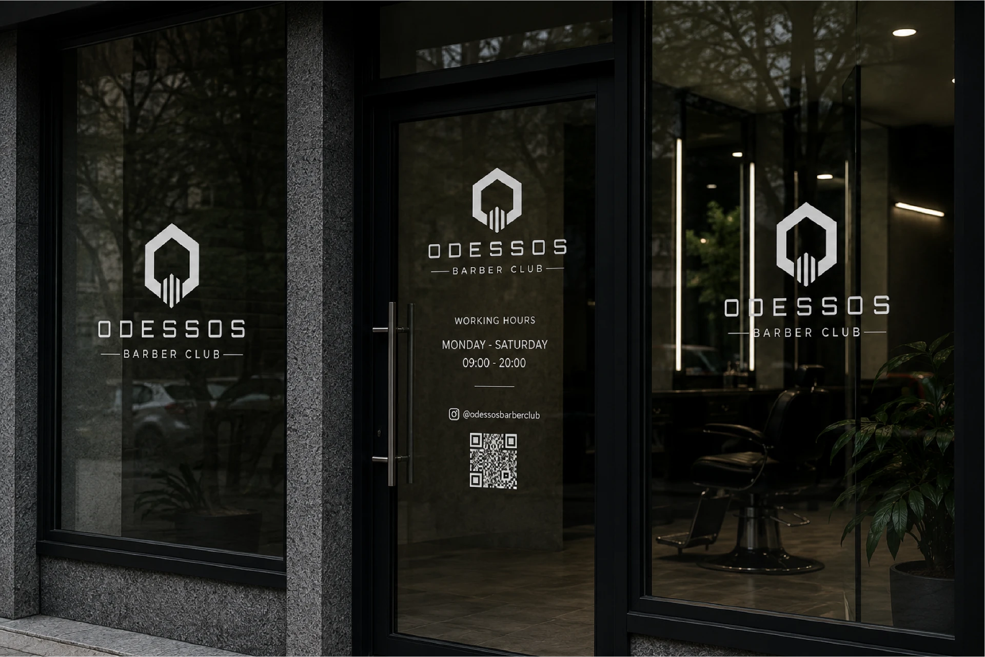 Odessos Barber Club mockup 4