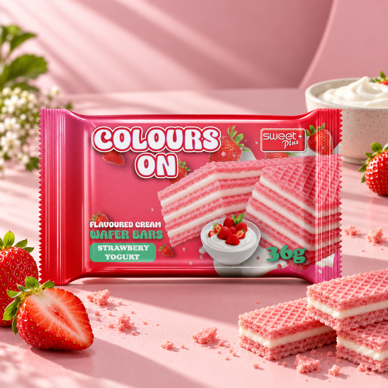 Colors On Strawberry Yogurt wafer bar pack