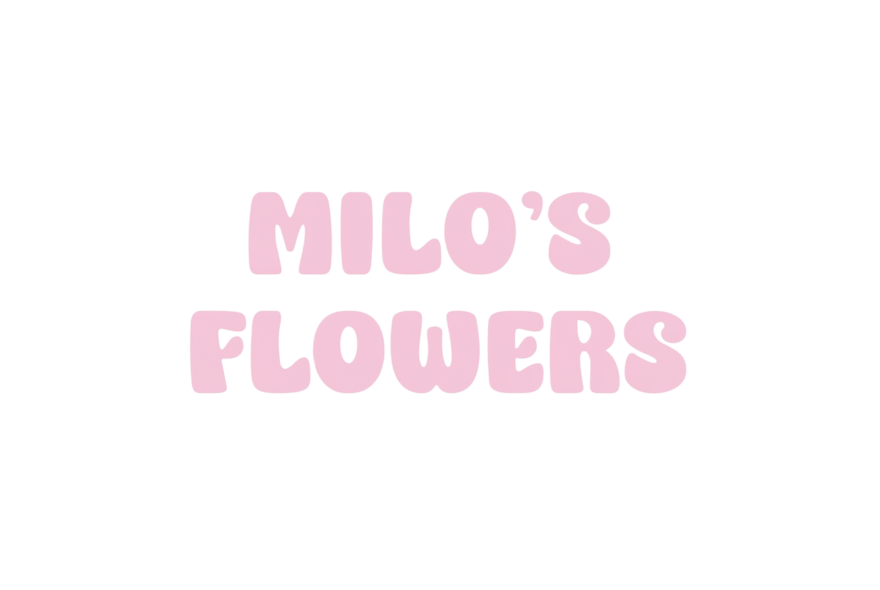 Milo's Flowers wordmark variation
